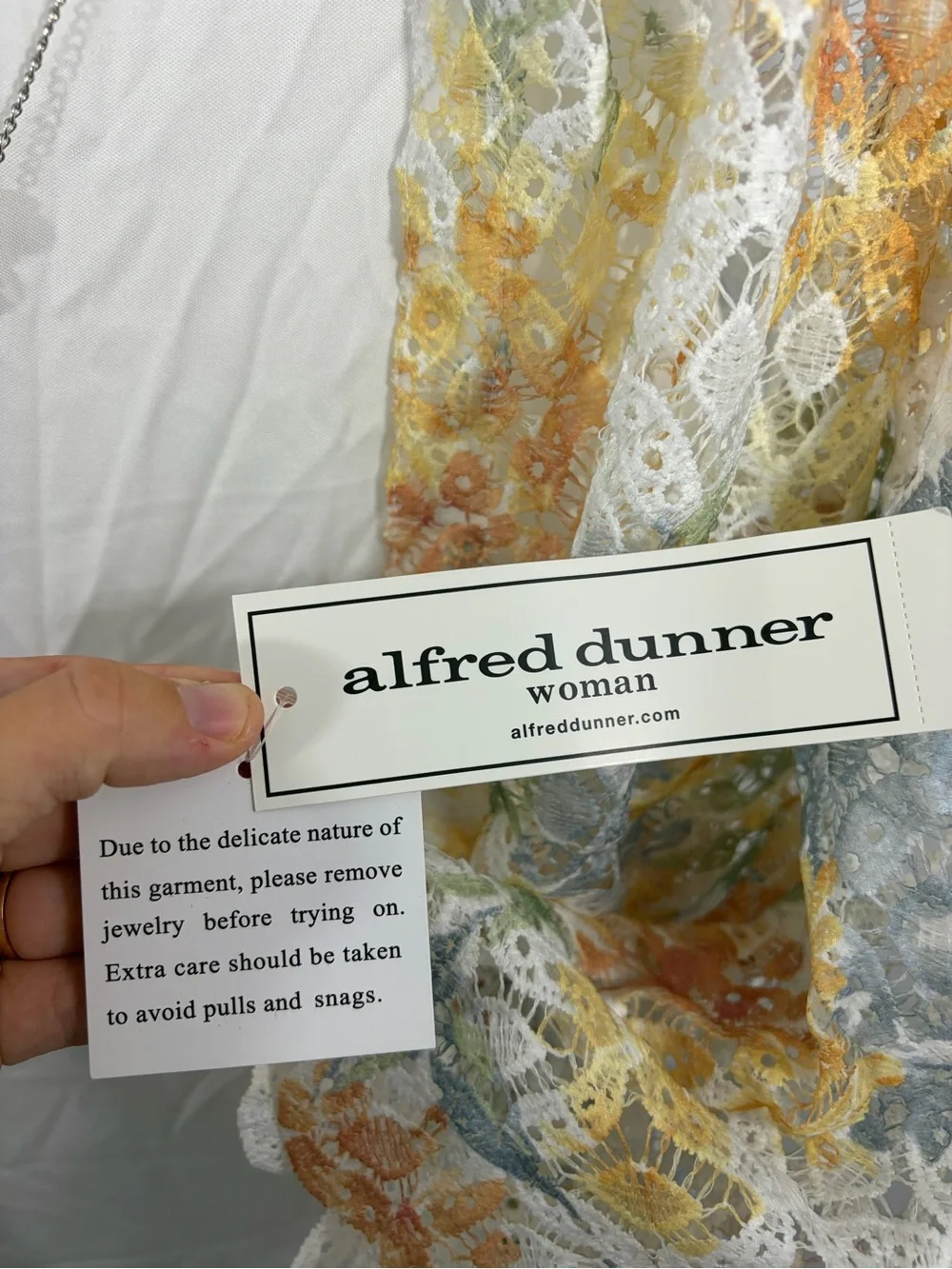 NWT Alfred Dunner Women's Size 1X Lace Floral Open-Front Jacket